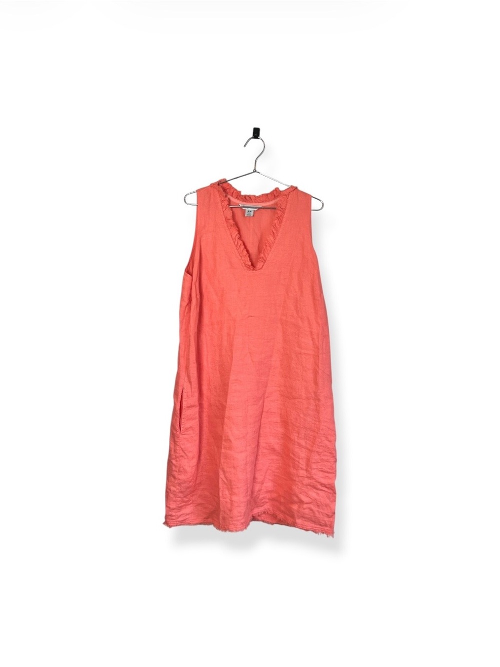 Tommy Bahama Linen Sleeveless Coral Shift Dress Summer Vacation Classic - Picture 3 of 7